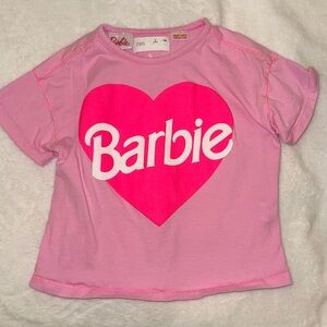 Barbie Bright Pink Heart Tee in Light Pink